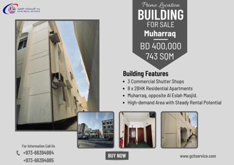 Muharraq, Real Estate For Sale, BHD 400000,  6 BR,  743 Sq. Meter,  Building For Sale &ndash; Prime Residential & Commercial Investment