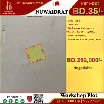 Sanad, Commercial Plots, BHD 35,  Industrial Plot ( WS ) For Workshops In Nuwaidrat
