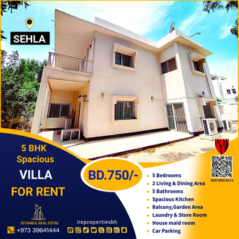 Jidhafs, Villas, BHD 750,  400 Sq. Meter,  5 BHK Semi Furnished Spacious Villa For Rent In Sehla