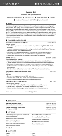 Jeddah, Job Seekers, Experienced Warehouse & Logistics Specialist / Project Coordinator / Document Controller