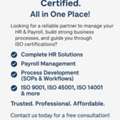 Simplify HR. Streamline Processes. Get ISO Certified. All In One Place!