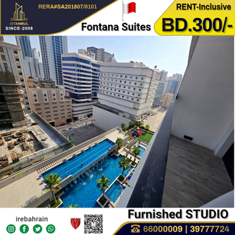 Juffair, Apartments/Houses, BHD 300/month,  Furnished,  Studio,  Fully Furnished Luxurious Studio In Fontana Suites Juffair