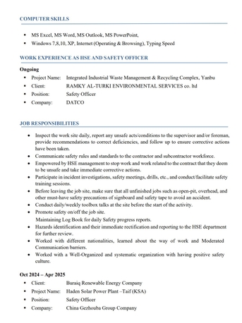 Tabuk City (PH), Job Seekers, Safety Officer