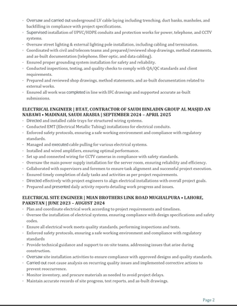 Madinah, Job Seekers, Electrical Site Engineer