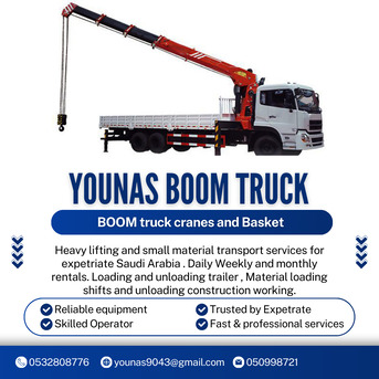 Riyadh, Logistics, Younas Boom Truck Crane & Basket