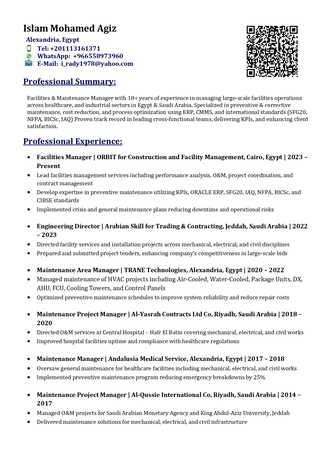 Cairo, Job Seekers, Facilities Manager