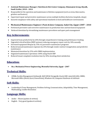 Cairo, Job Seekers, Facilities Manager