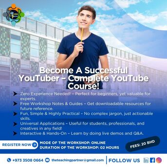 Manama, Training, Become A Successful YouTuber &ndash; Complete YouTube Course!