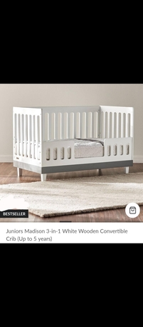 Khobar, Furniture, SAR 550,  Junior Madison 3 In 1white Wooden Converrible In Perfect Condition