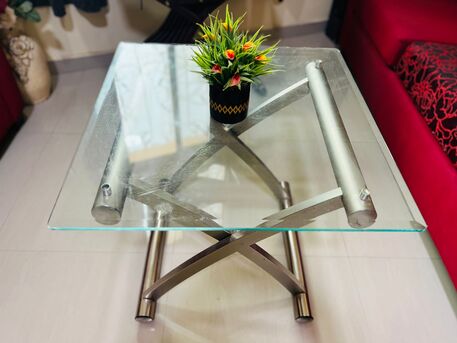 Dammam, Household Items, SAR 120,  Glass Stool With Steel Stand For Sale In Excellent Condtion