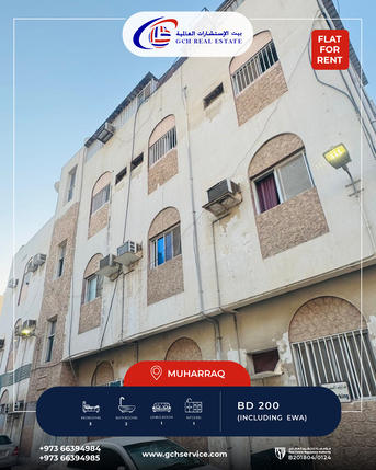 Muharraq, Apartments/Houses, BHD 200/month,  3 BR,  Prime Location 3 BHK Apartment Available For Rent In Muharraq.