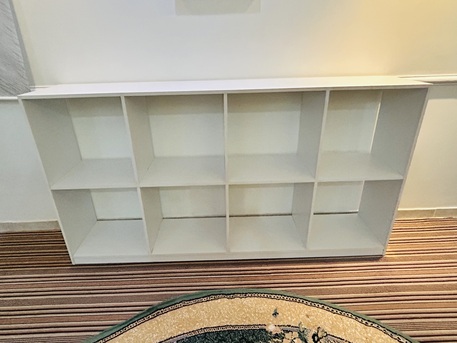 Al Muruj Furniture, SAR 199,  Stylish White Storage Shelf With 8 Cubes, 2