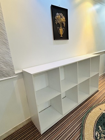 Al Muruj Furniture, SAR 199,  Stylish White Storage Shelf With 8 Cubes, 3