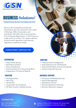 Manama, Accounting, GSN Consultancy Services - Accounting And Tax And Govt Documentation