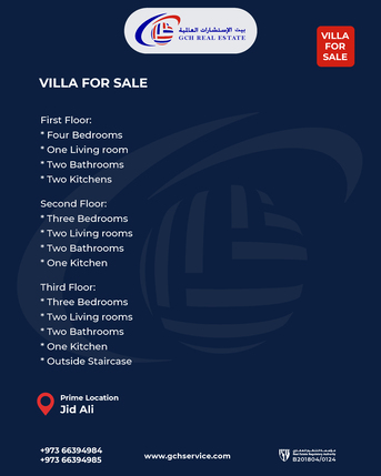 Jid Ali, Real Estate For Sale, BHD 140000,  6 BR,  324 Sq. Meter,  Prime Location Spacious Villa For Rent In Jid Ali