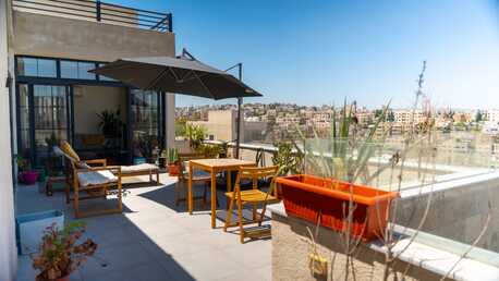 Amman, Apartments/Houses, JOD 18000/year,  Furnished,  2 BR,  Rooftop Fully Furnished 2B Apart With Big Terraces In Jabal Webdeh 00962777688956