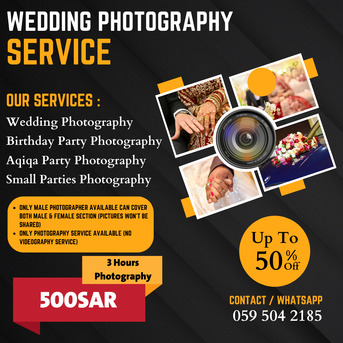 Jeddah, Photography, Wedding Photography Service Only Male Photographer