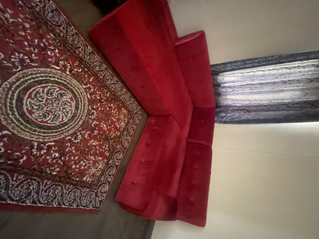 Adliya, Household Items, BHD 40,  Urgent Sale Velvet Sofa Couches Red Color