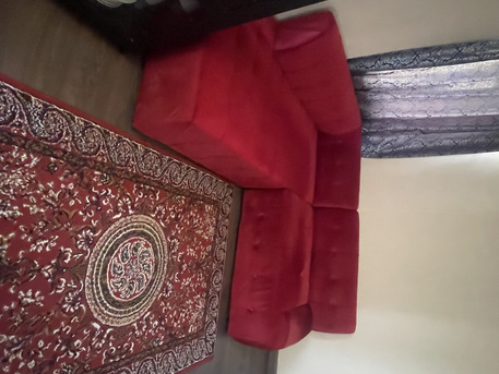 Adliya, Household Items, BHD 40,  Urgent Sale Velvet Sofa Couches Red Color