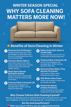 Fujairah, Cleaning, Zafreno Sofa Cleaning Fujairah
