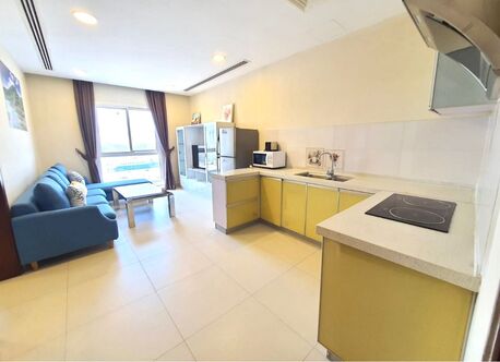 Gudaibiya, Apartments, Flats, Houses & Villas, BHD 250/month,  Furnished,  1 BR,  Fully Furnished 1 Bedroom Flat With Living Room, Open Kitchen, And 1 Bathroom