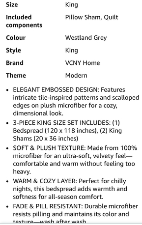 Jeddah, Household Items, SAR 1,  New Packed VCNY Home - Quilt Set, 3-Piece King Plush Bedding With Matching Sham