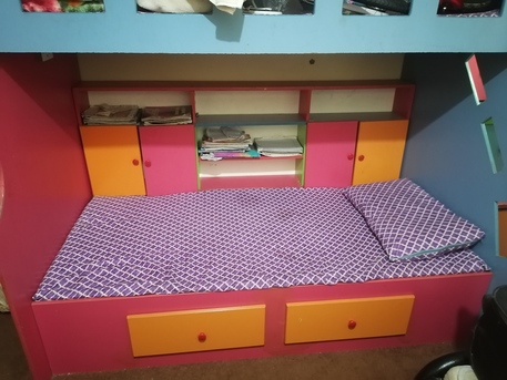 Khobar, Furniture, SAR 650,  Kids Bunker Bed With Storage Drawers Multi Colour In Good Condition