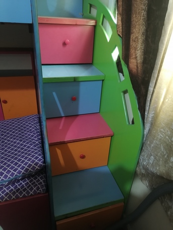 Khobar, Furniture, SAR 650,  Kids Bunker Bed With Storage Drawers Multi Colour In Good Condition