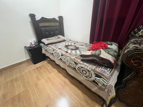Manama, Furniture, BHD 35,  Single Wooden Bed Along With Mattress 35bd Urgent Sale