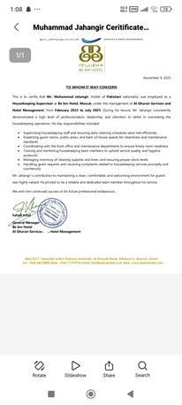 Riyadh, Job Seekers, Looking For Housekeeping Supervisor Job Immediate Joining Transferable Iqama