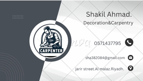 Al Malaz, Job Seekers, Carpenter Malaz.  Al Malaz Expert Carpenter In Riyadh