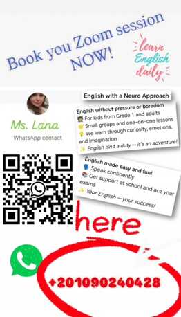 Cairo, Lessons Offered, English Sessions Via Zoom