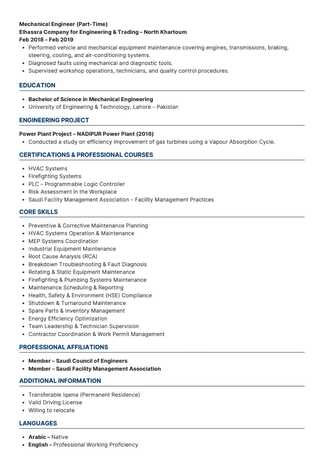 Dammam, Job Seekers, Mechanical Engineer