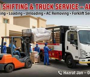 HOUSE SHIFTING AND TRUCK SERVICE ALL KSA For Bookings, Contact Hazrat Jan ? 0596 921481