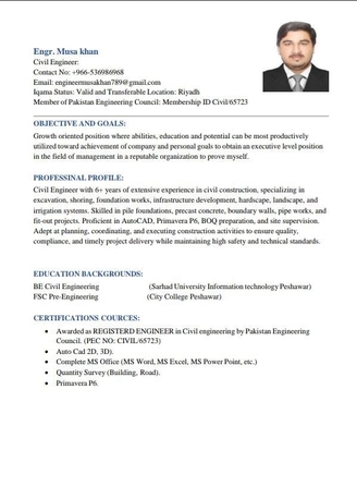 Islamabad, Job Seekers, Civil Engineer (Building & Infrastructure | Excavation & Shoring | 6+ Years Experience) &ndash;