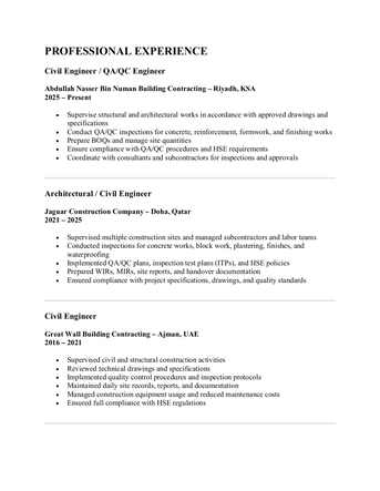 Riyadh, Job Seekers, """""Jobless""""Civil Engineer/ Civil Supervisor/ QAQC Engineer Civil