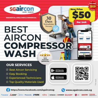 Singapore, Air Conditioners, SGD 50,  Aircon Compressor Wash