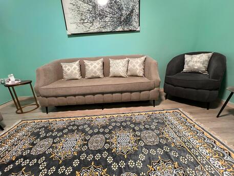 Al Safa, Furniture, SAR 3000,  9 Seater - Tuxedo Silhouette Sofa (1*3 * 3*2) 6 Months Only, Excellent Condition