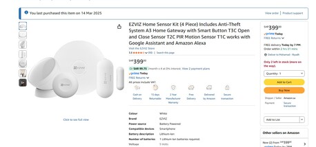 Riyadh, Electronics, SAR 300,  EZVIZ Home Sensor Kit