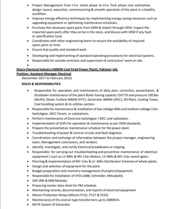 Islamabad, Job Seekers, Electrical Maintenance Engineer