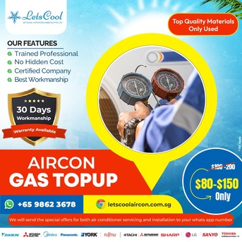 Singapore, Air Conditioners, SGD 80,  Aircon Gas Topup
