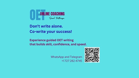 Riyadh, Lessons Offered, Stuck On OET Writing? Write With Your Coach. Live.