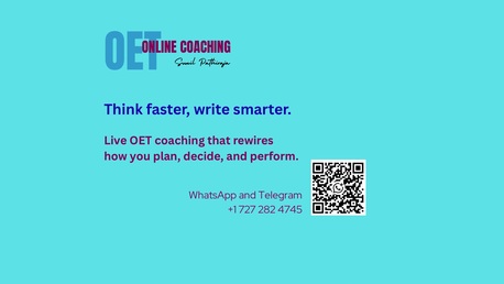 Riyadh, Lessons Offered, Stuck On OET Writing? Write With Your Coach. Live.