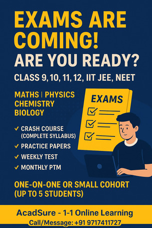 Dubai, Lessons Offered, One-on-one Online Coaching| CBSE Class 9 - 12| IIT JEE\ NEET\ CUET