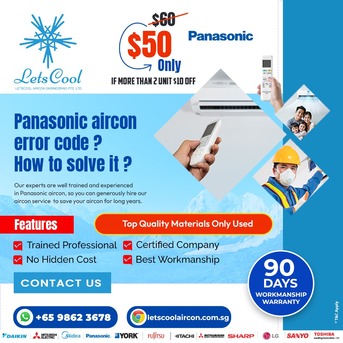 Singapore, Air Conditioners, SGD 50,  Panasonic AC Error Code
