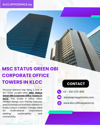 Kuala Lumpur, Real Estate, Premium MSC Status Green GBI Corporate Office Towers In KLCC &ndash; Menara Hap Seng 3