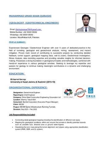 Islamabad, Job Seekers, Geotechnical Engineer/ Geologist