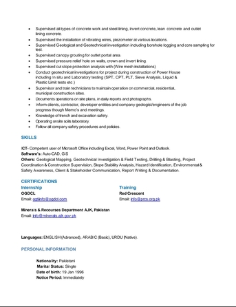 Islamabad, Job Seekers, Geotechnical Engineer/ Geologist