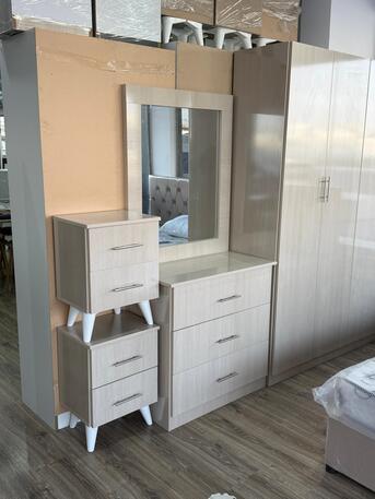 Jeddah, Furniture, SAR 17,  Complete Bedroom Set Jeddah | Double Bed + 4 Door Wardrobe + Dressing Table + 2 Side Table