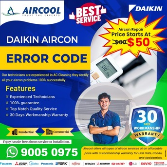 Singapore, Air Conditioning, Daikin AC Error Code